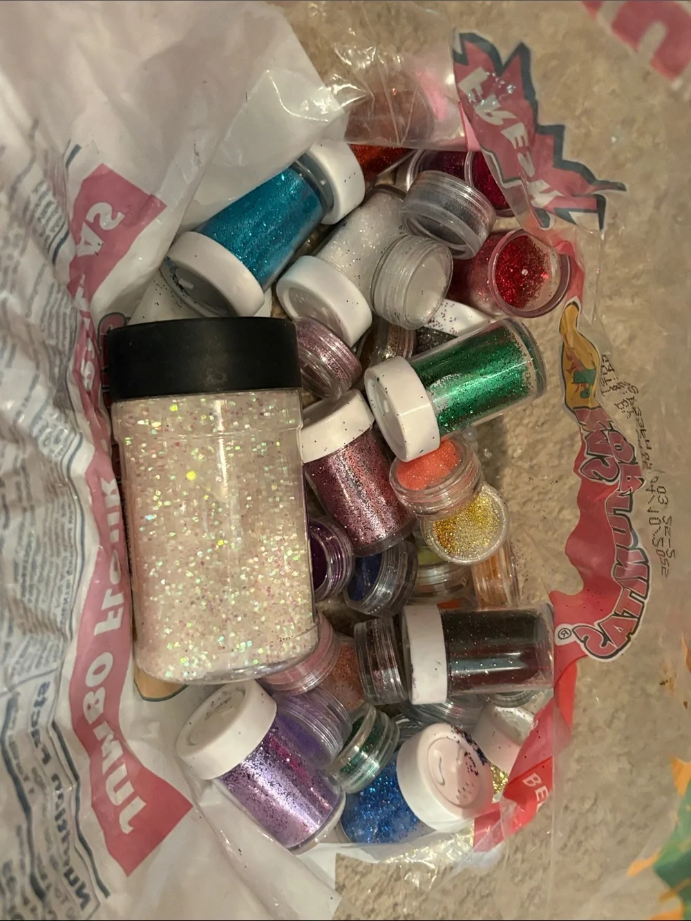 Assortment of glitter bottles